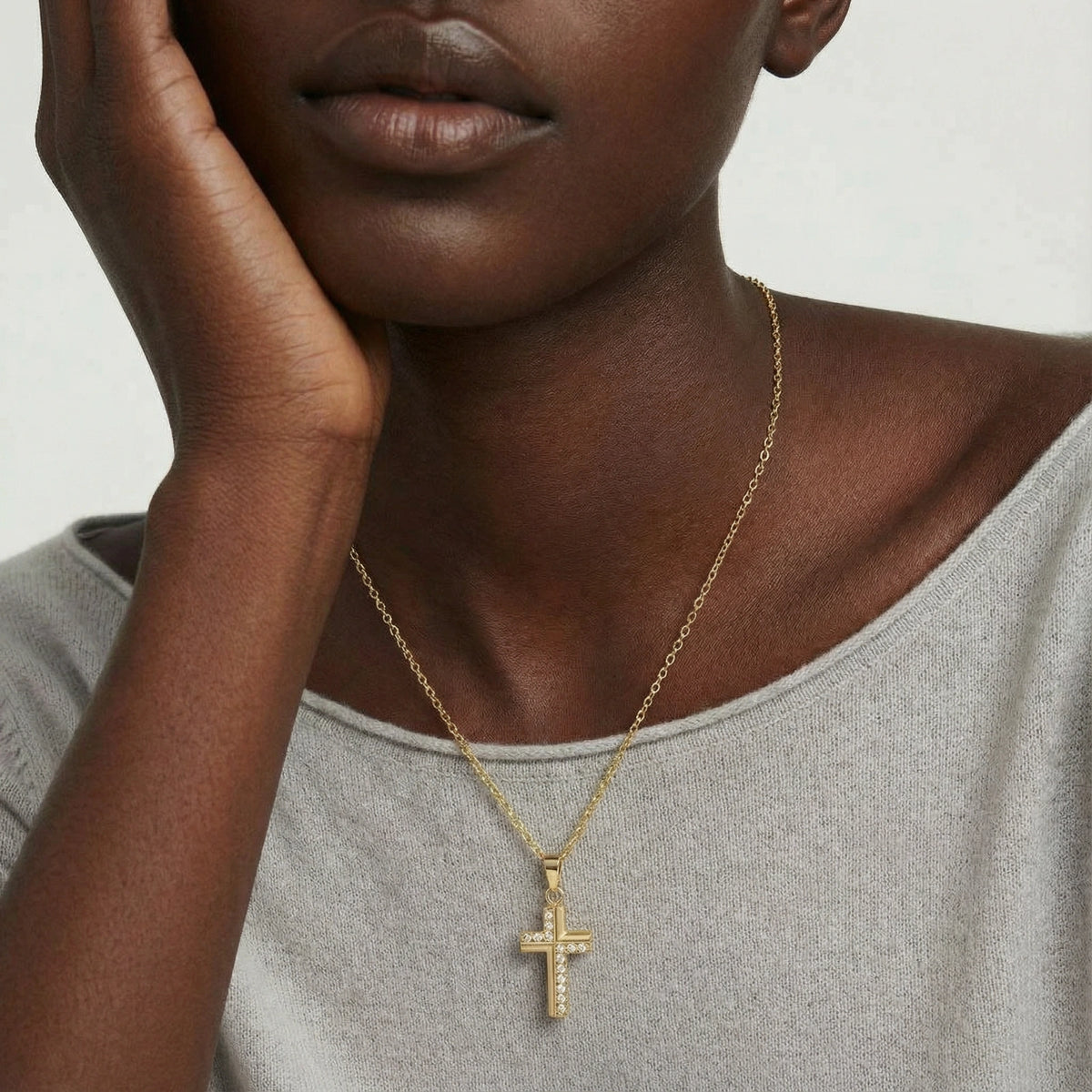 Divine Radiance Cross Necklace