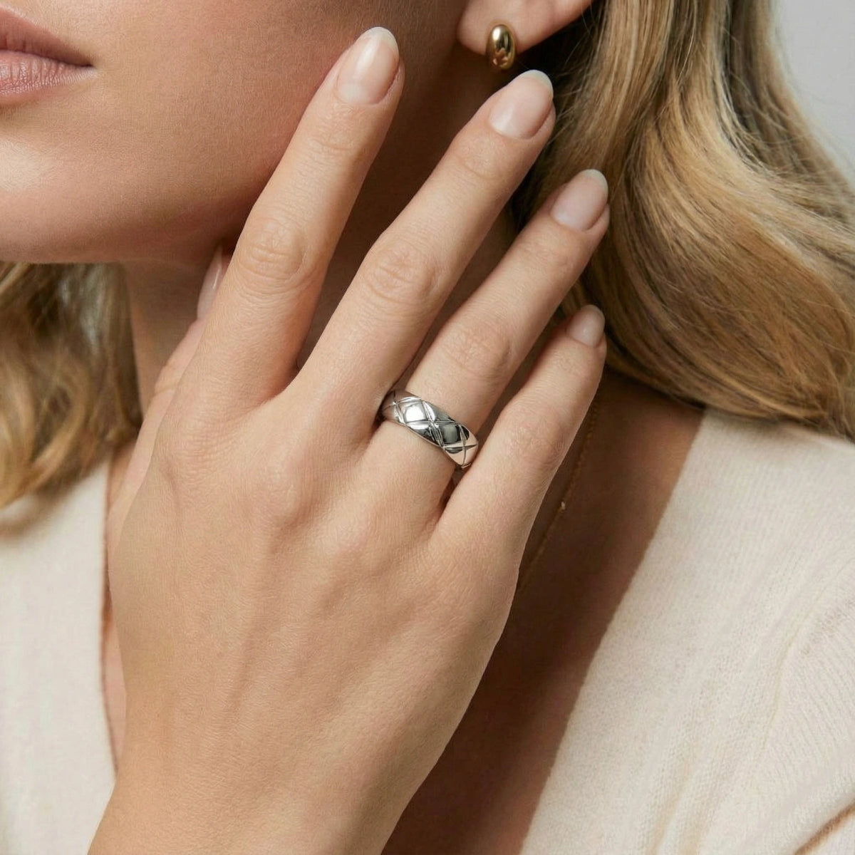 Quilted Steel Ring